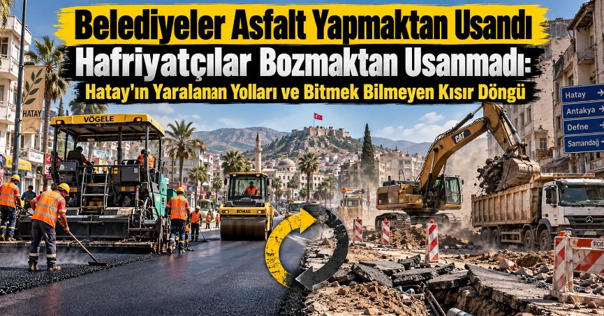 BELEDİYELER ASFALT YAPMAKTAN USANDI, HAFRİYATÇILAR BOZMAKTAN USANMADI: HATAY'IN YARALANAN YOLLARI VE BİTMEK BİLMEYEN KISIR DÖNGÜ
