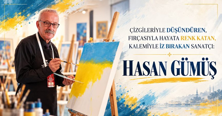 ÇİZGİLERİYLE DÜŞÜNDÜREN, FIRÇASIYLA HAYATA RENK KATAN, KALEMİYLE İZ BIRAKAN SANATÇI: HASAN GÜMÜŞ