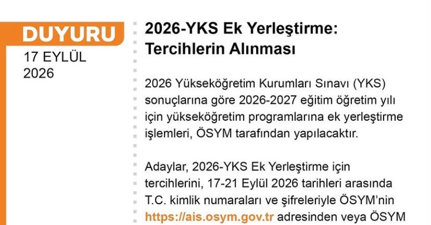 YKS’de Ek Tercih Fırsatı! Adaylar İçin Süre Başladı!
